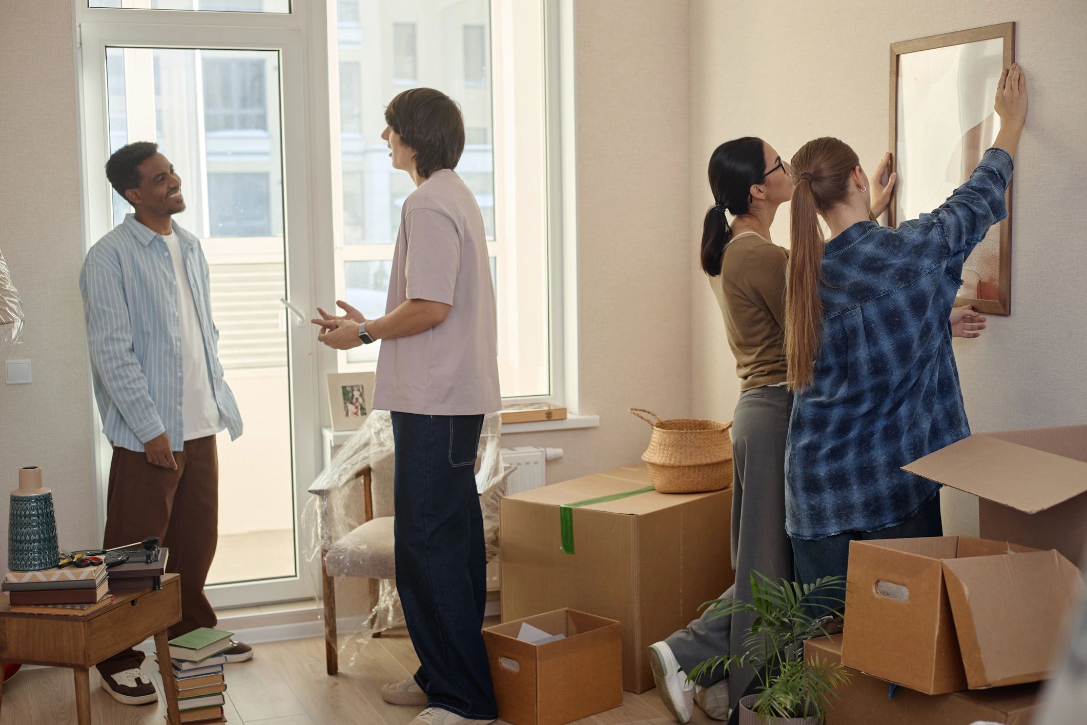 Move-out cleaning and home setup after relocation