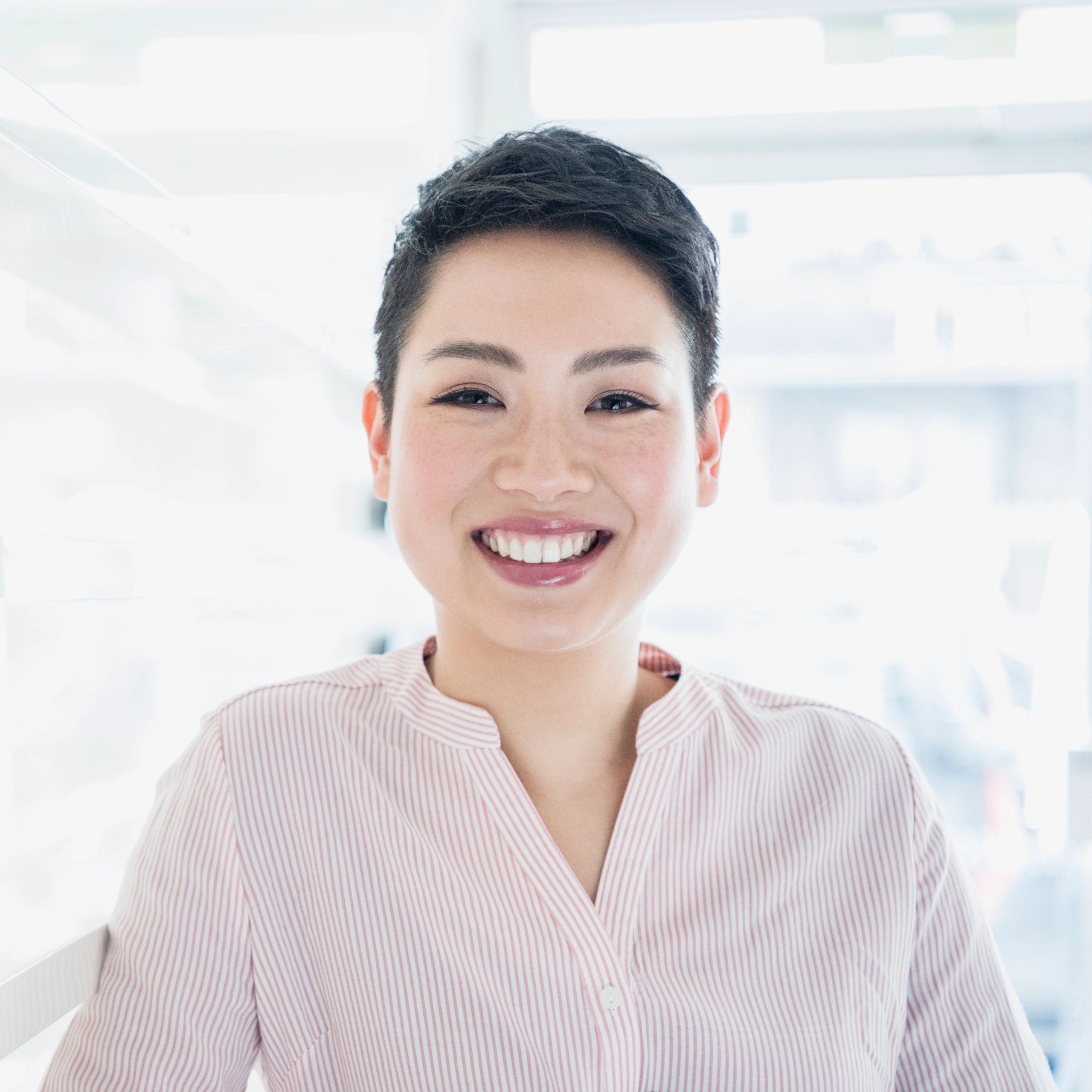 Smiling customer portrait